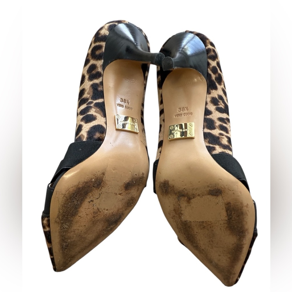MICHAEL KORS STRAPPY LEOPARD POINTED TOE PUMPS SIZE 8.5 GUC - Picture 5 of 5